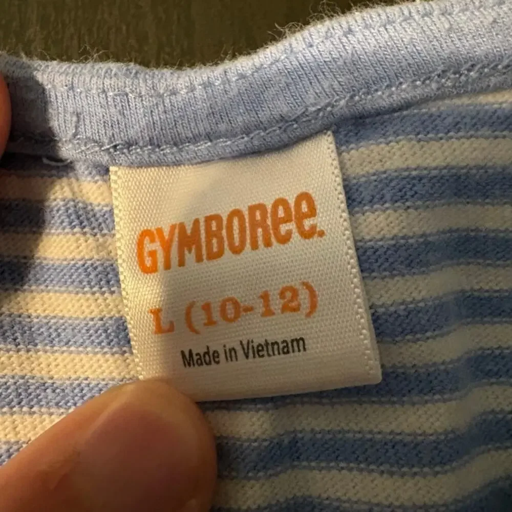 Gymboree Girls sz L (10-12) Romper Blue White Beach Ocean